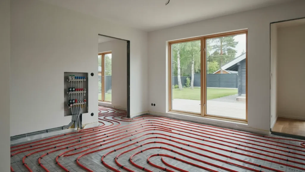 installation av vattenburen golvvarme i villa i morbylund 1351